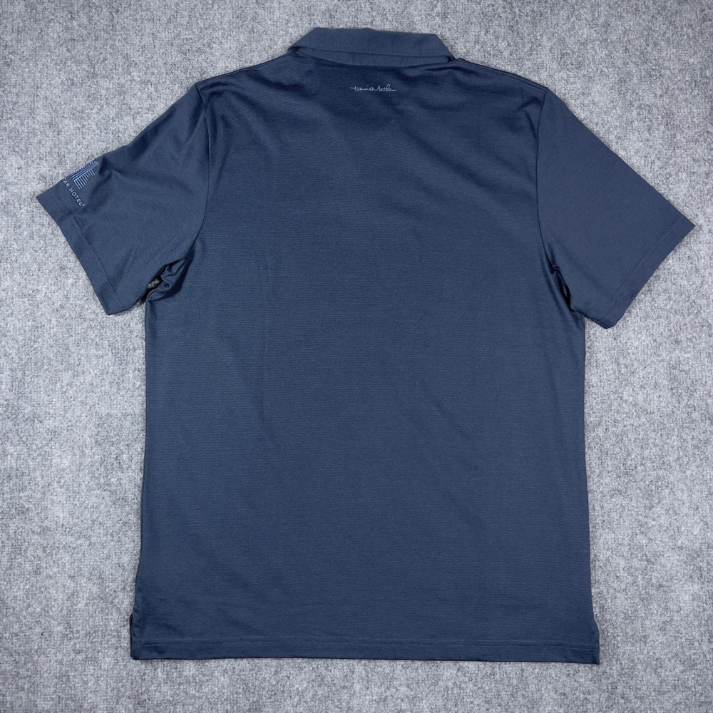 TravisMathew Polo Shirt Mens XL Navy Blue The Guitar Hotel Pima Cotton Blend - Picture 2 of 8